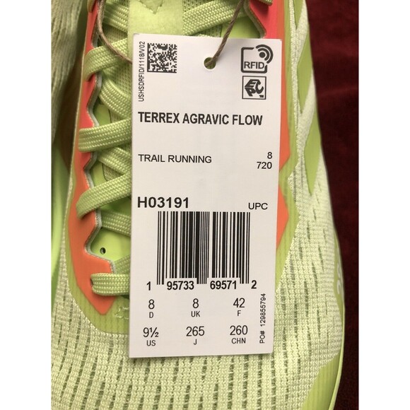 Adidas Women’s Terrex Agravic Flow 2 Trail Running Shoes Pulse Lime Turbo Sz 9.5 - Picture 6 of 8